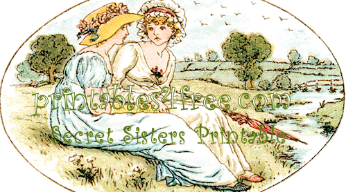 vintage clipart - secret sister birthday cards logo